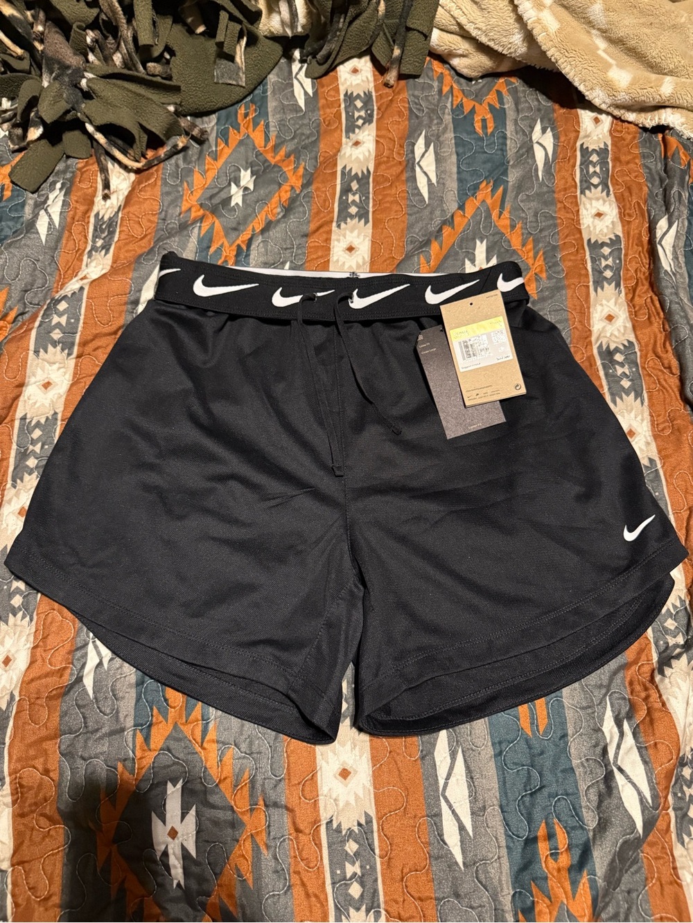 Nike Black Women's Athletic Shorts with Swoosh Waistband